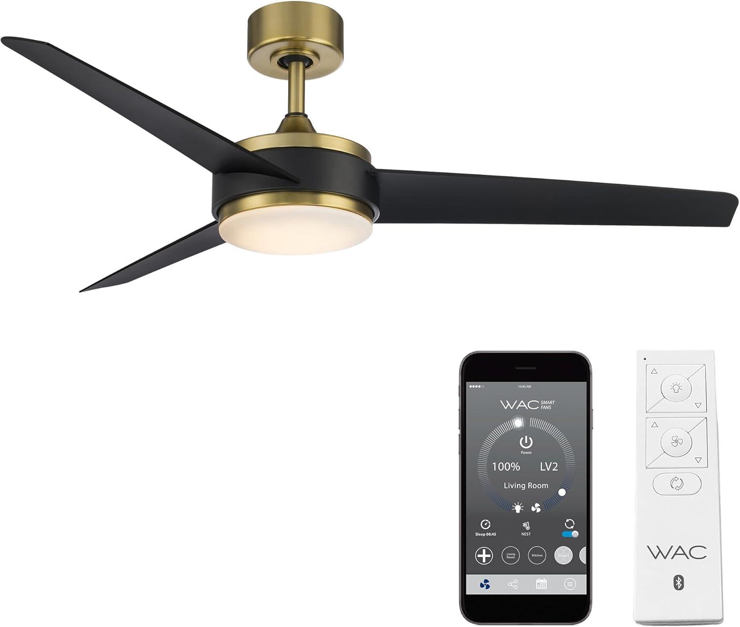 WAC Limited Fans 54" Mod 3 - Blade Outdoor/Indoor Smart Ceiling Fan with Remote Control and Dimmable LED Light Kit Included, Works With Google Assistant, Amazon Alexa, iOS And Android APP
