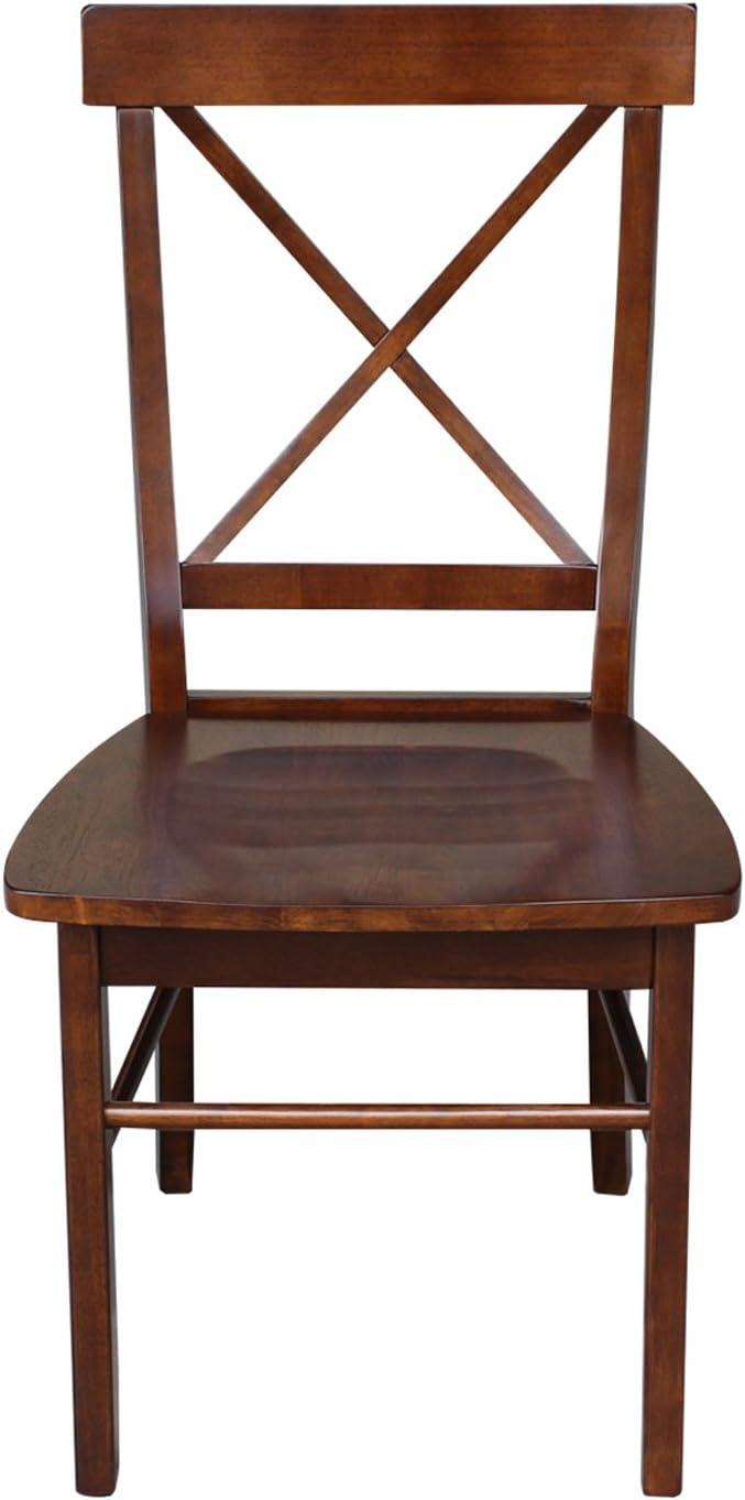 Set of 2 X Back Chairs with Solid Wood - International Concepts