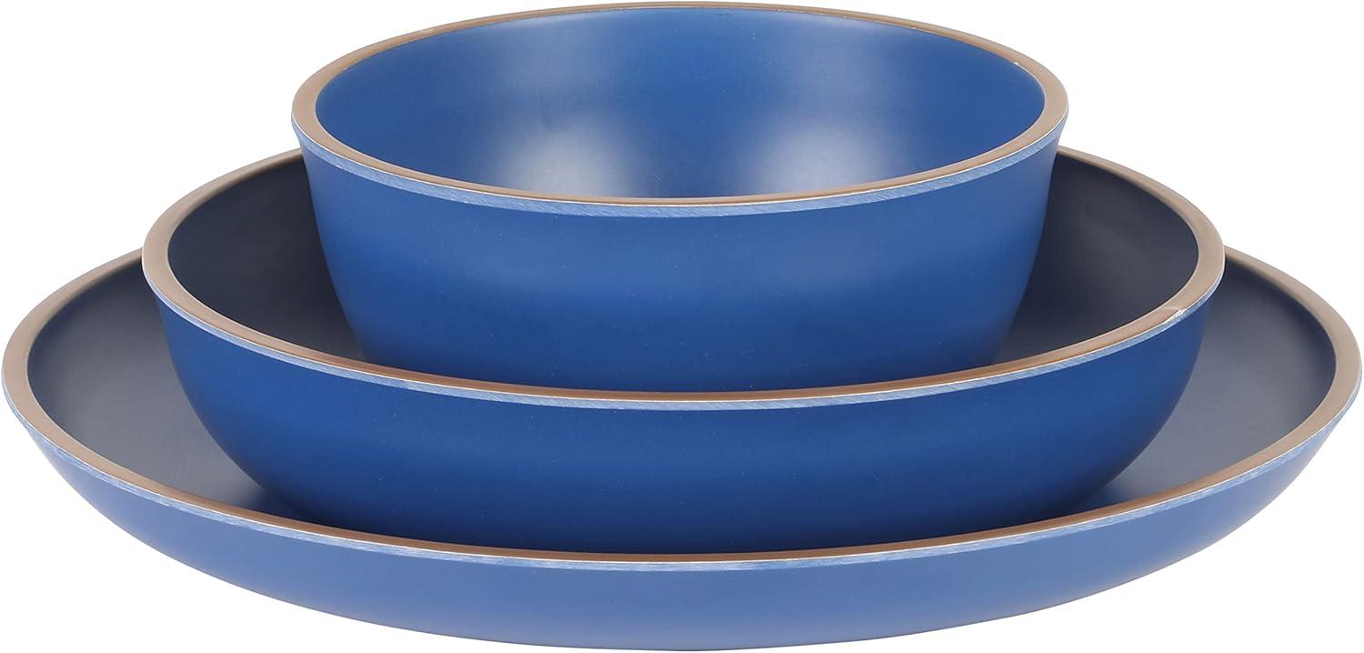 Gibson Home Rockabye 12 Piece Double Bowl Melamine Dinnerware Set