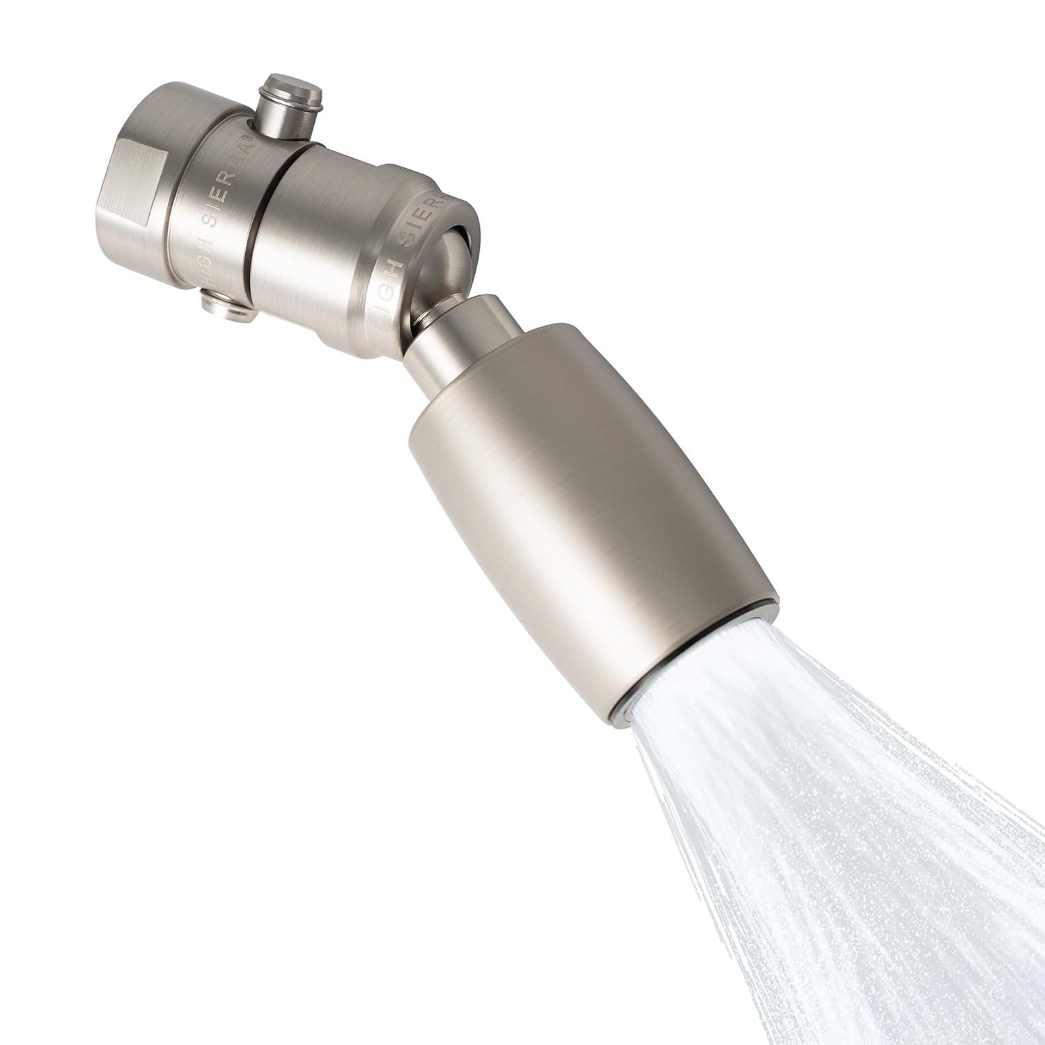 High Sierra Showerheads® - CLASSIC™ Solid Metal 1.25 GPM Award Winning, Ultra Low Flow Shower Head with Trickle Valve, Patented Nozzle Never Clogs - Brushed Nickel Finish
