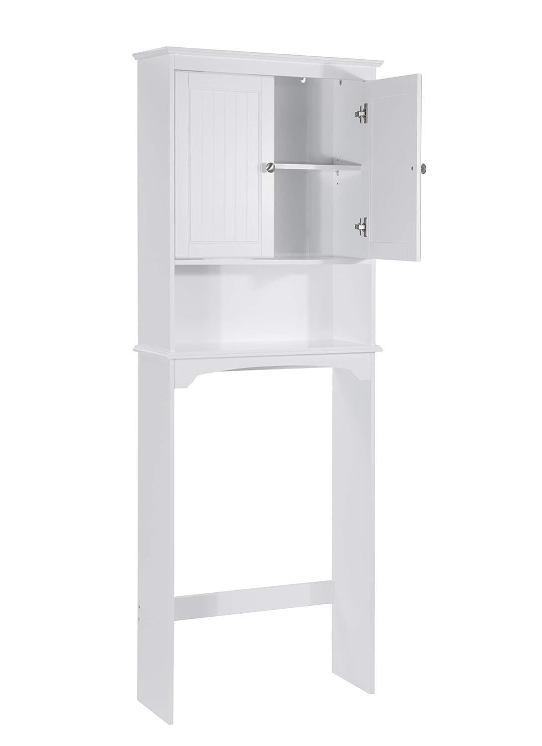 Spirich Home Bathroom Shelf Over-The-Toilet, Bathroom SpaceSaver, Bathroom Storage Cabinet Organizer, White