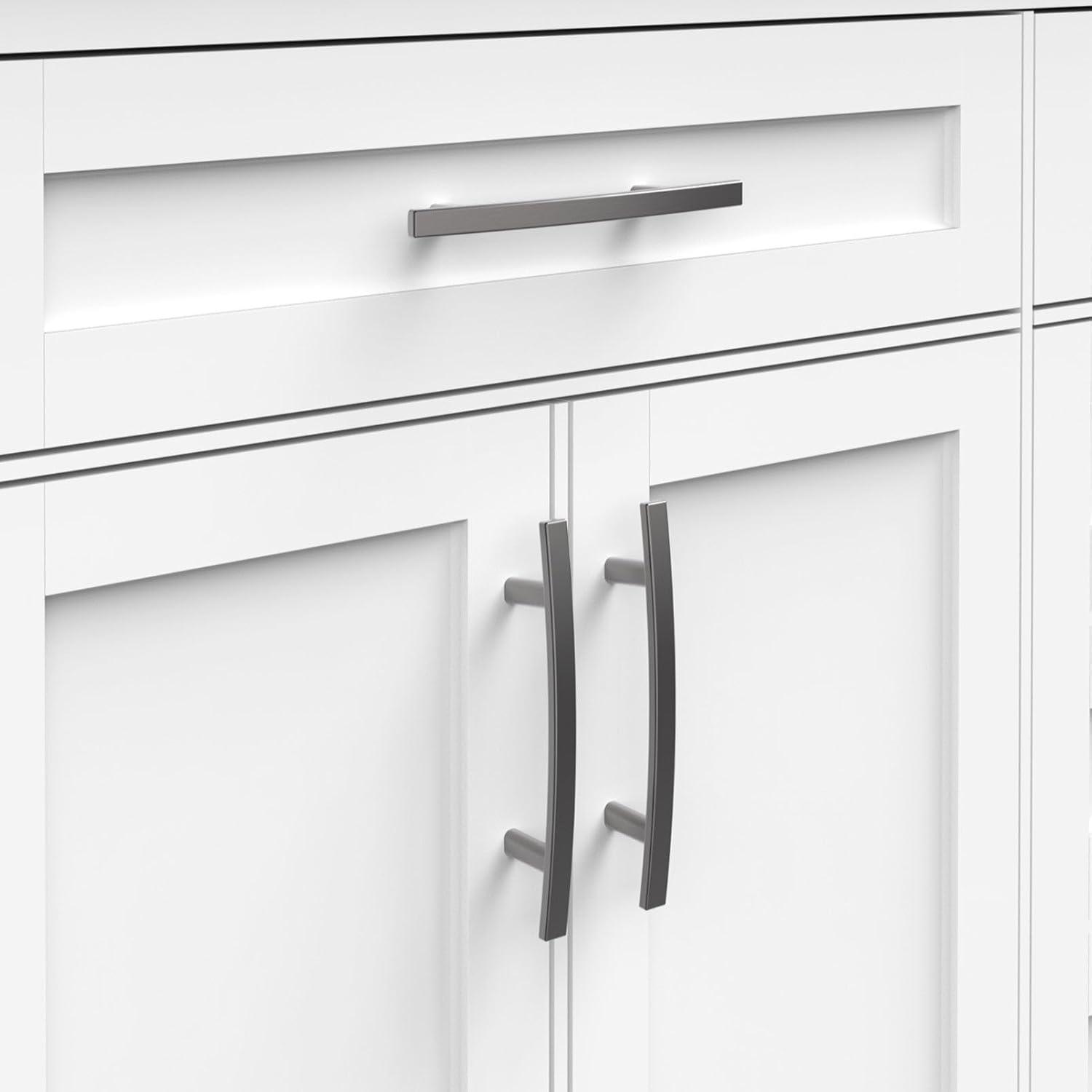 Pewter Arch Handles Antique Silver Curved Cabinet Pulls