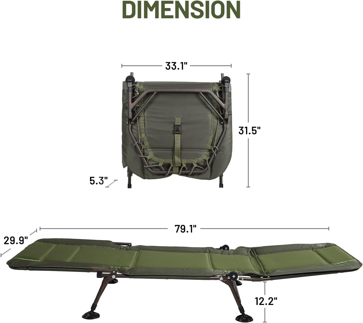 TIMBER RIDGE Camping Cot, Camping Cots for Adults with Comfortable Camping Mattress, Portable Folding Bed, Sleeping Cot, Heavy Duty Tent Cot for Travel, Camping Bed