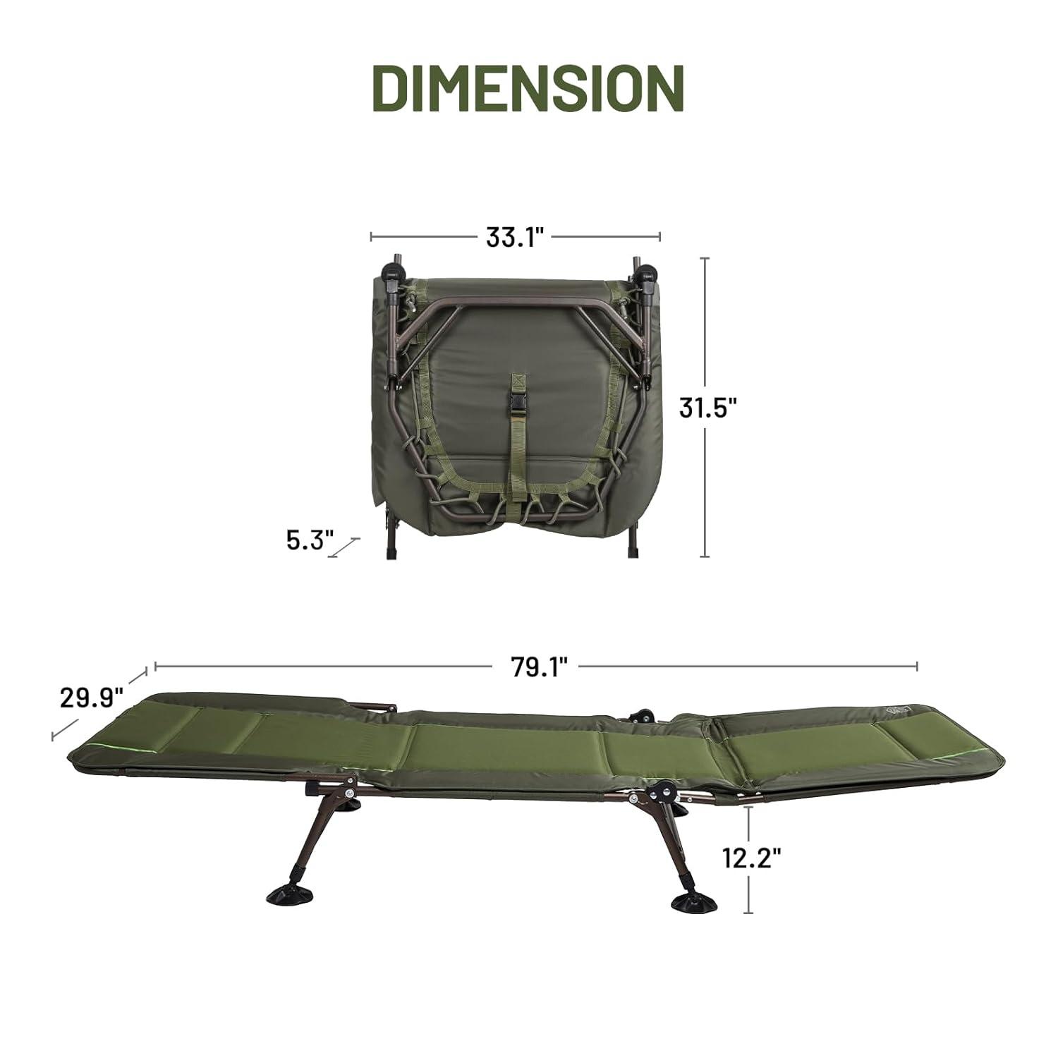 TIMBER RIDGE Camping Cot, Camping Cots for Adults with Comfortable Camping Mattress, Portable Folding Bed, Sleeping Cot, Heavy Duty Tent Cot for Travel, Camping Bed