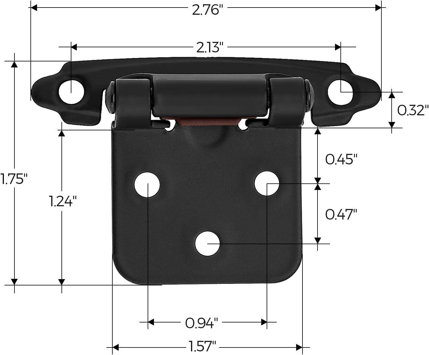 Matte Black Semi-Concealed Self-Closing Cabinet Hinges