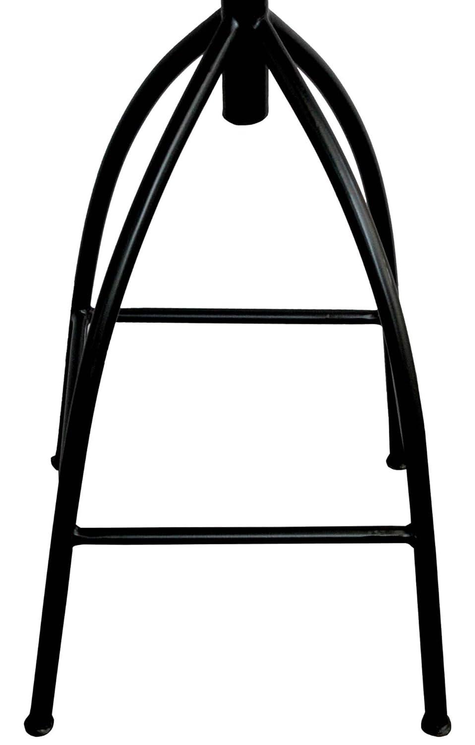 The Urban Port 30-35" Industrial Style Adjustable Swivel Stool with Backrest and Height Options Brown/Black