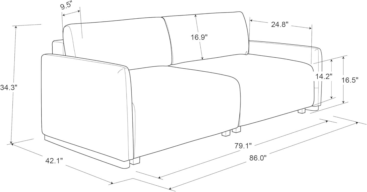 Serta Durango 86" Upholstered Queen Size Convertible Sleeper Sofa