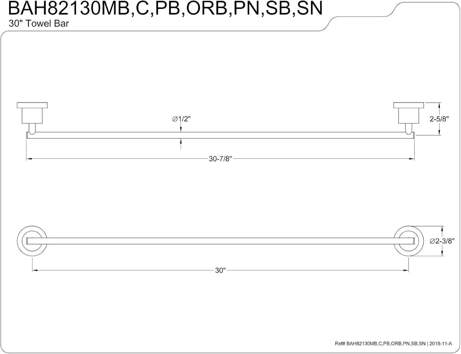 Kingston Brass Concord 30-Inch Towel Bar