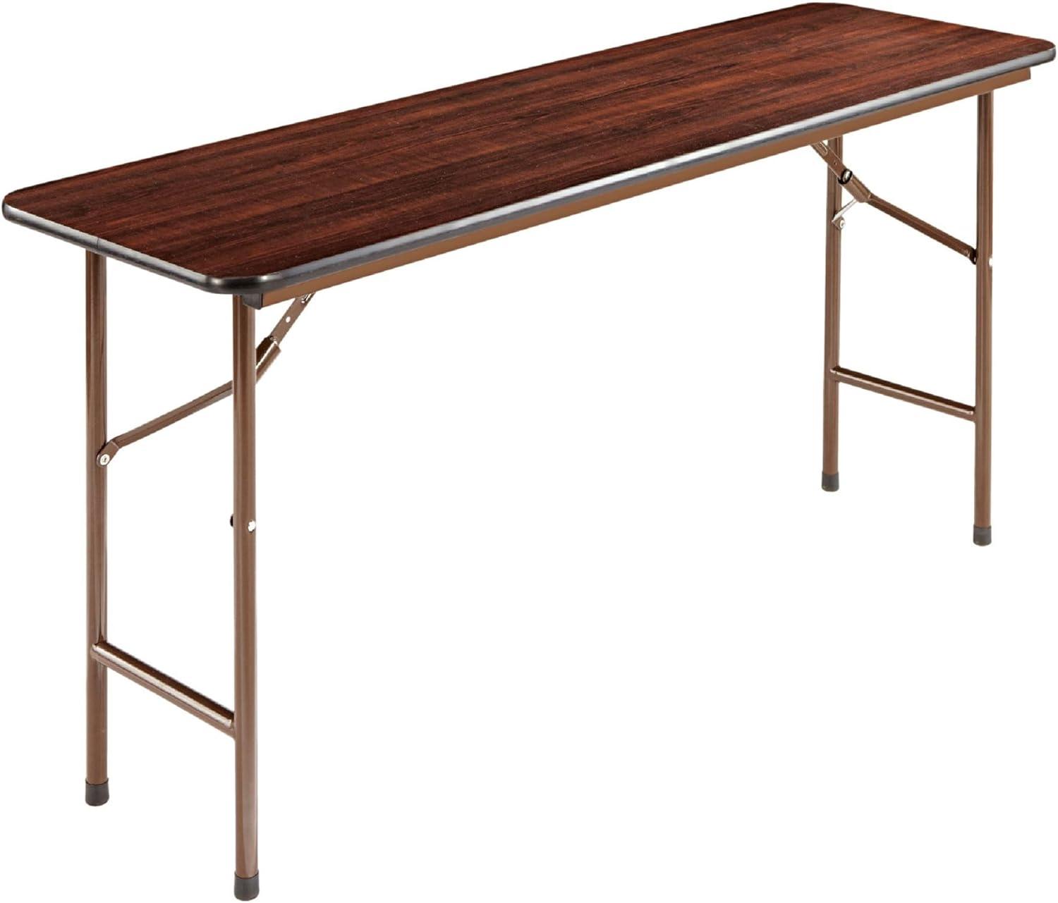 Alera Wood Folding Table, Rectangular, 59.88w x 17.75d x 29.13h, Mahogany