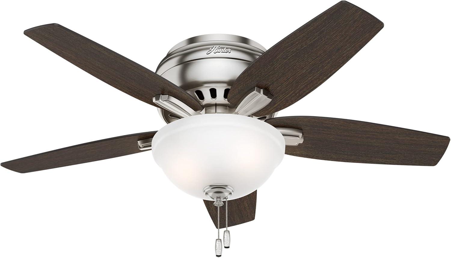 42" Newsome 5 - Blade Flush Mount Ceiling Fan with Pull Chain and Light Kit Included