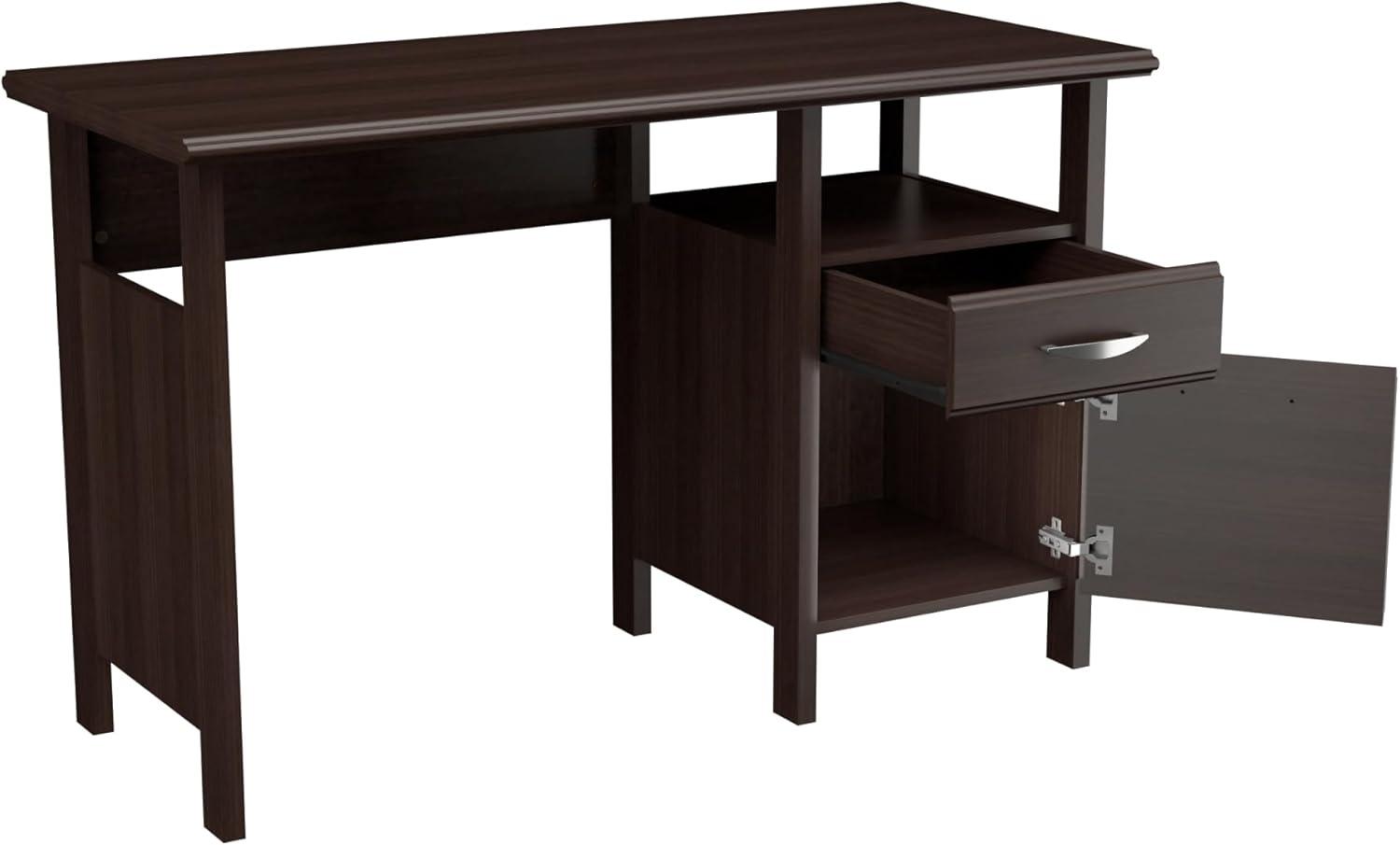 Inval 1-Drawer Writing Desk with Cabinet in Espresso