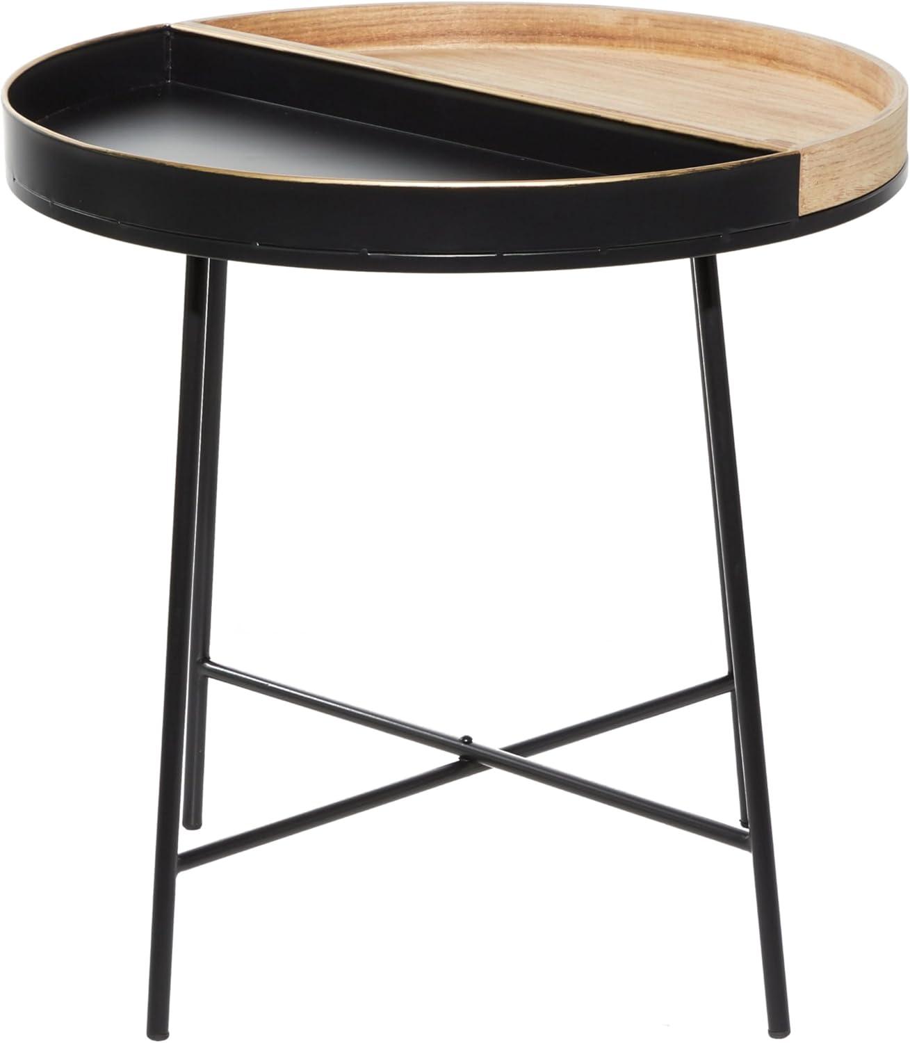 Contemporary Metal and Wood Accent Table - Olivia & May