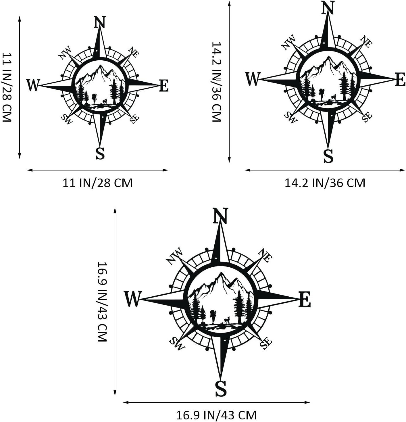 Ploknplq Home Decor Desk Decor Porch 11 Bedroom Wall Metal Compass Nautical Room Inch Office Living Terrace Decoration Garden Decoration Decoration & Hangs Wall Decor