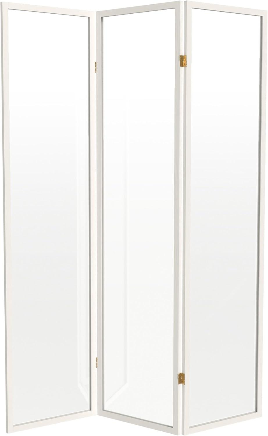 Oriental Furniture 6 ft. Tall Clear Screen White - 3 Panel