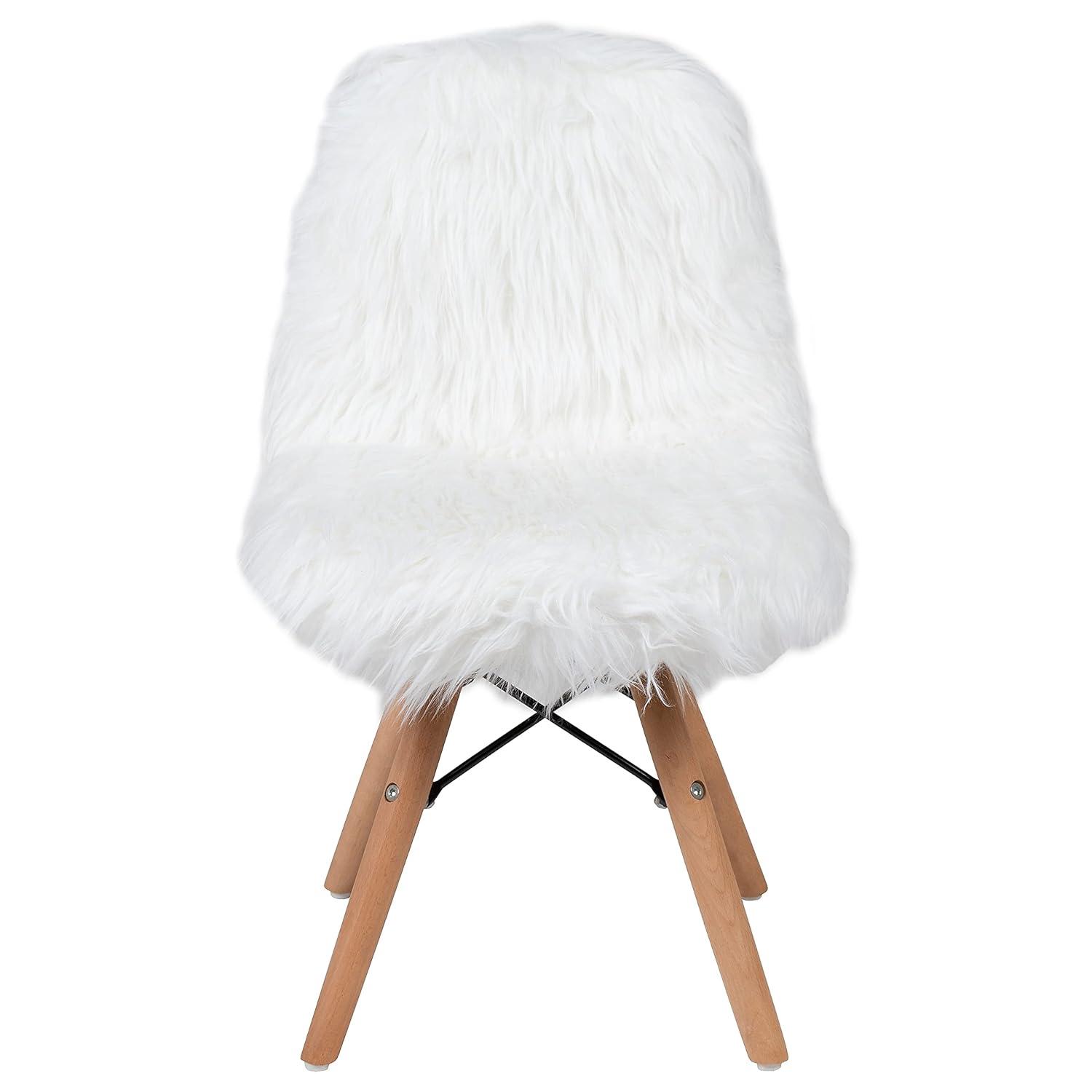Flash Furniture Shaggy Dog White Accent Chair