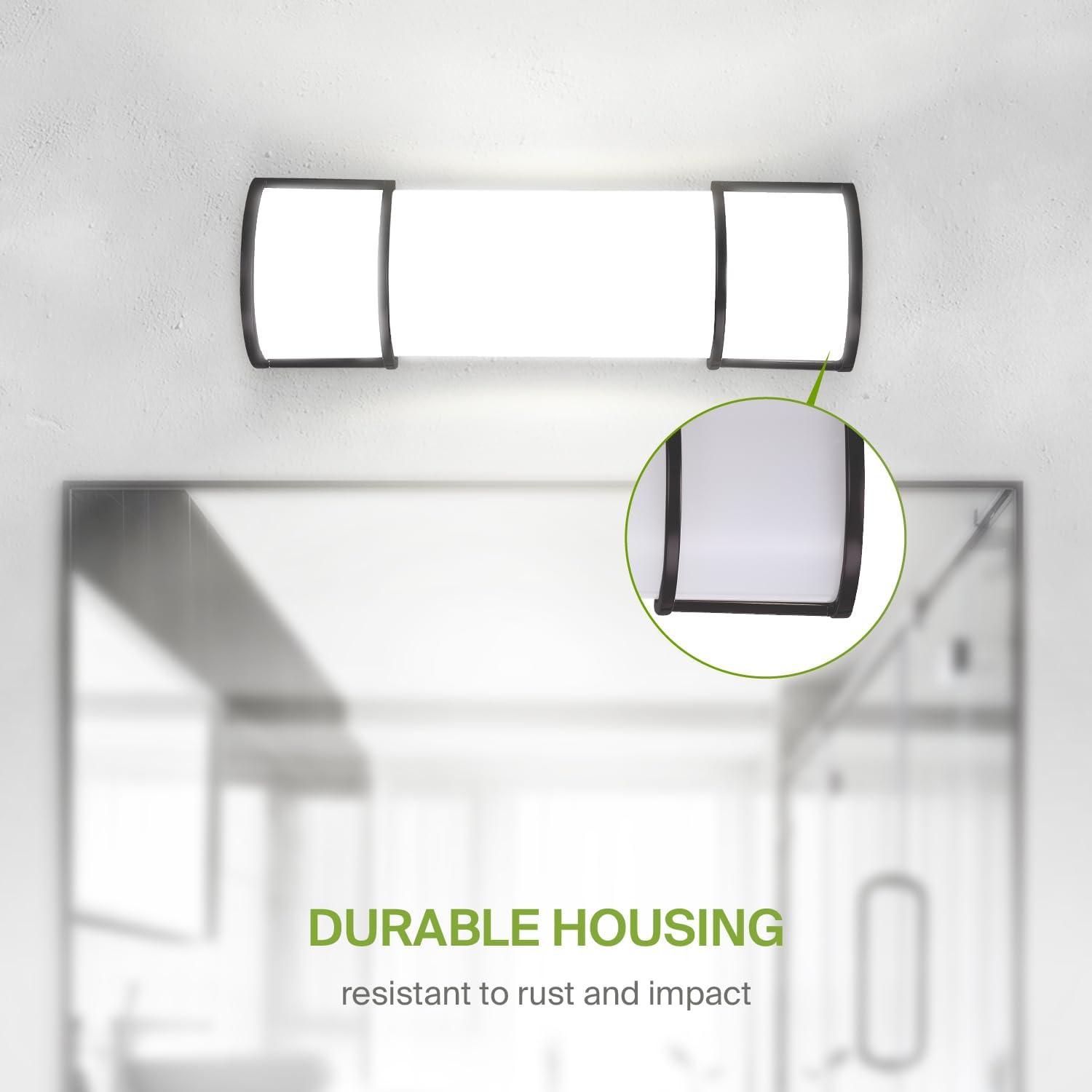 ASD LED 18 Inch Wall Mount Vanity Lighting Fixture | 20W 1650LM 3000K-5000K 120V | 3CCT, Dimmable, Energy Star, ETL Listed | Bathroom Linear Light Bar, Long Tube Bath Sconce | Dark Bronze