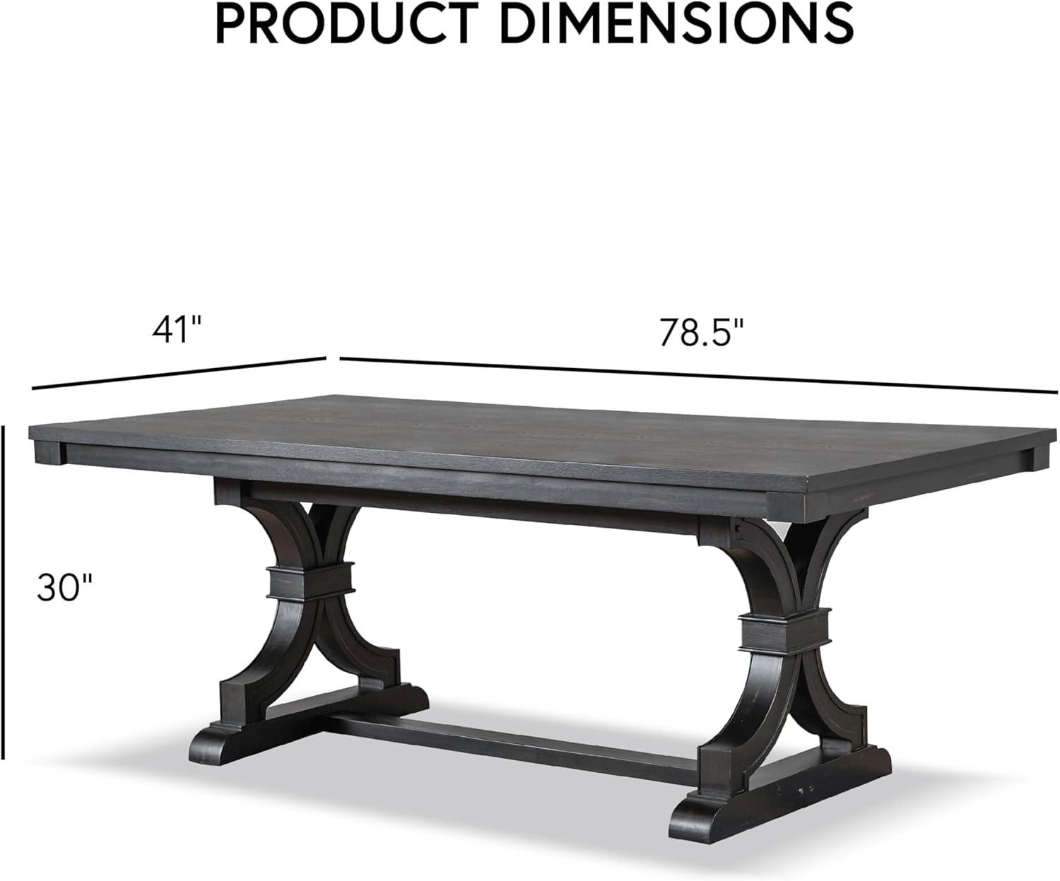 Furniture of America Kindrel Wood Rectangular Dining Table in Black