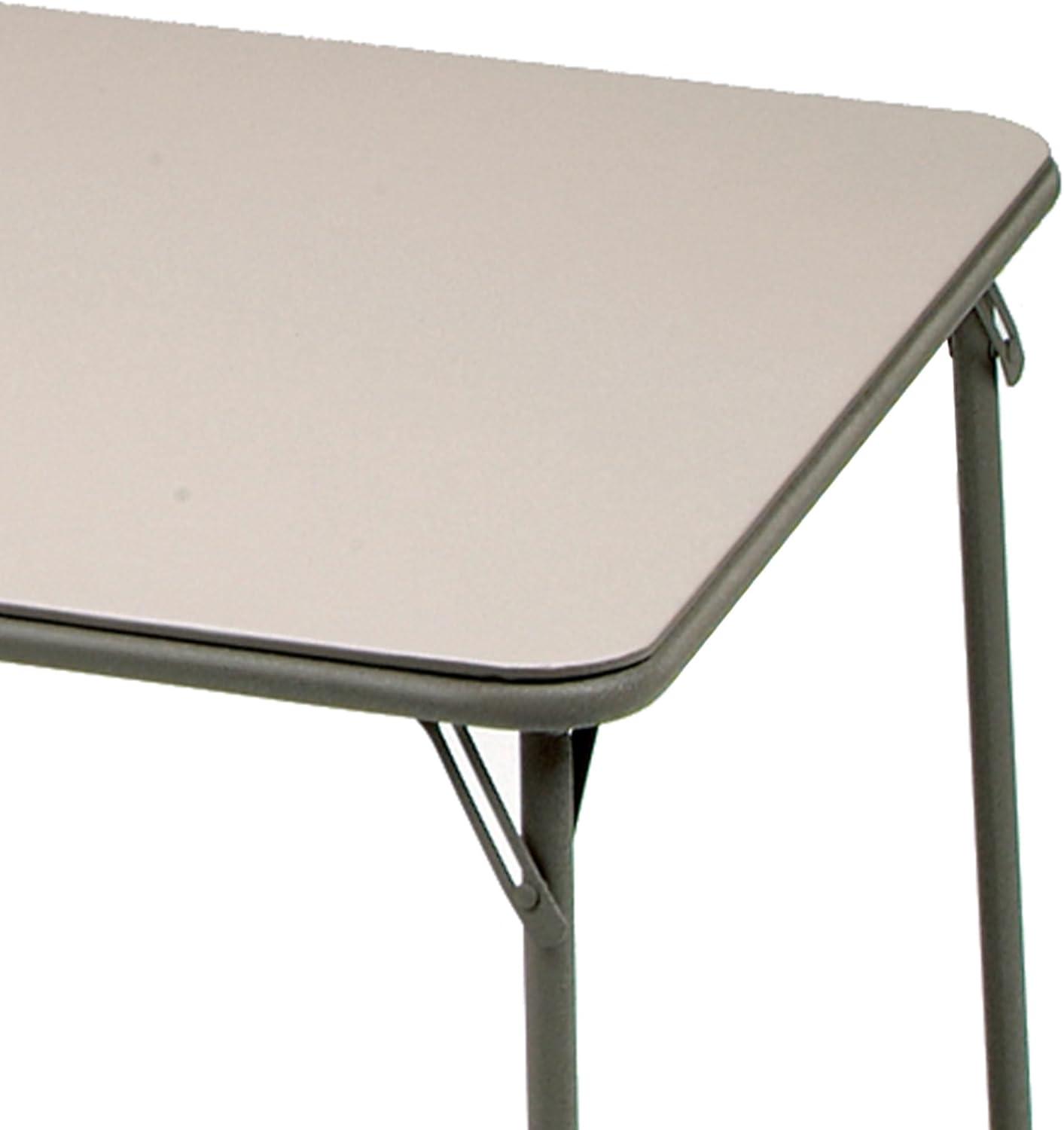 MECO 084U25.441 Sudden Comfort Indoor/Outdoor 34" x 34" Square Steel Metal Folding Dining Card Table, Chicory Lace Beige