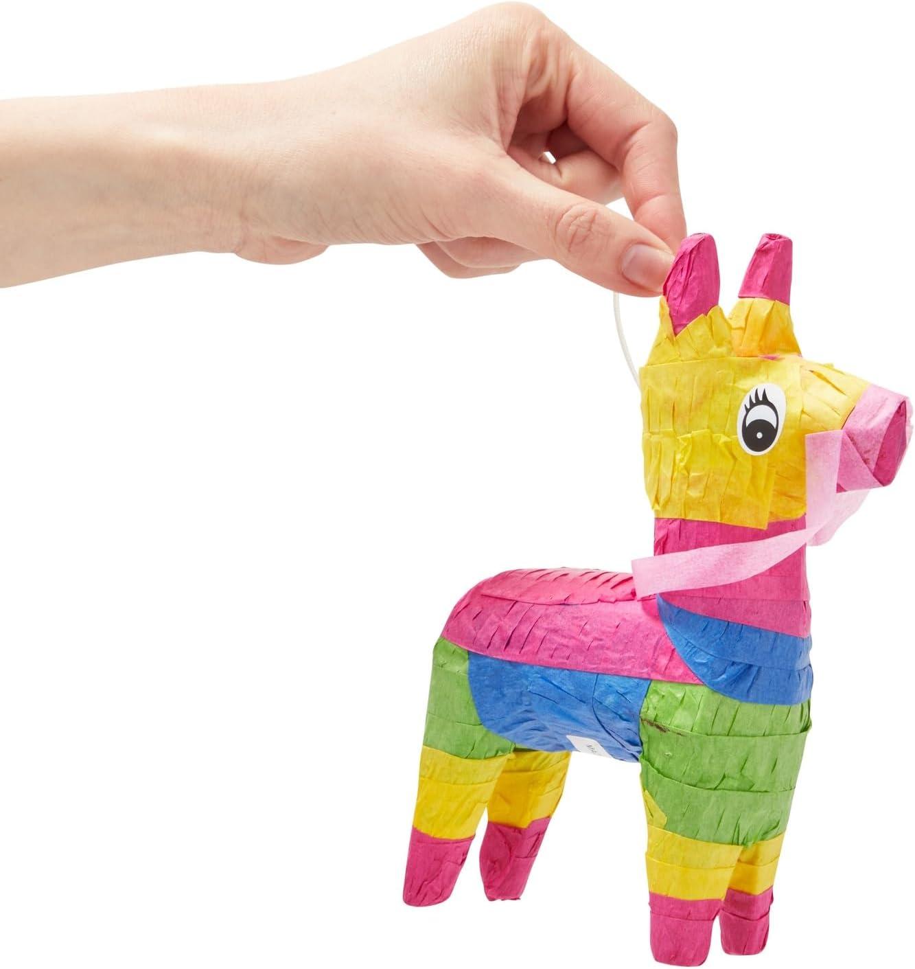 Juvale Mini Donkey Pinata - 3 Pack Small Mexican Pinatas for Mexican Fiestas, Birthday Parties (4 x 7.5 x 2 In)