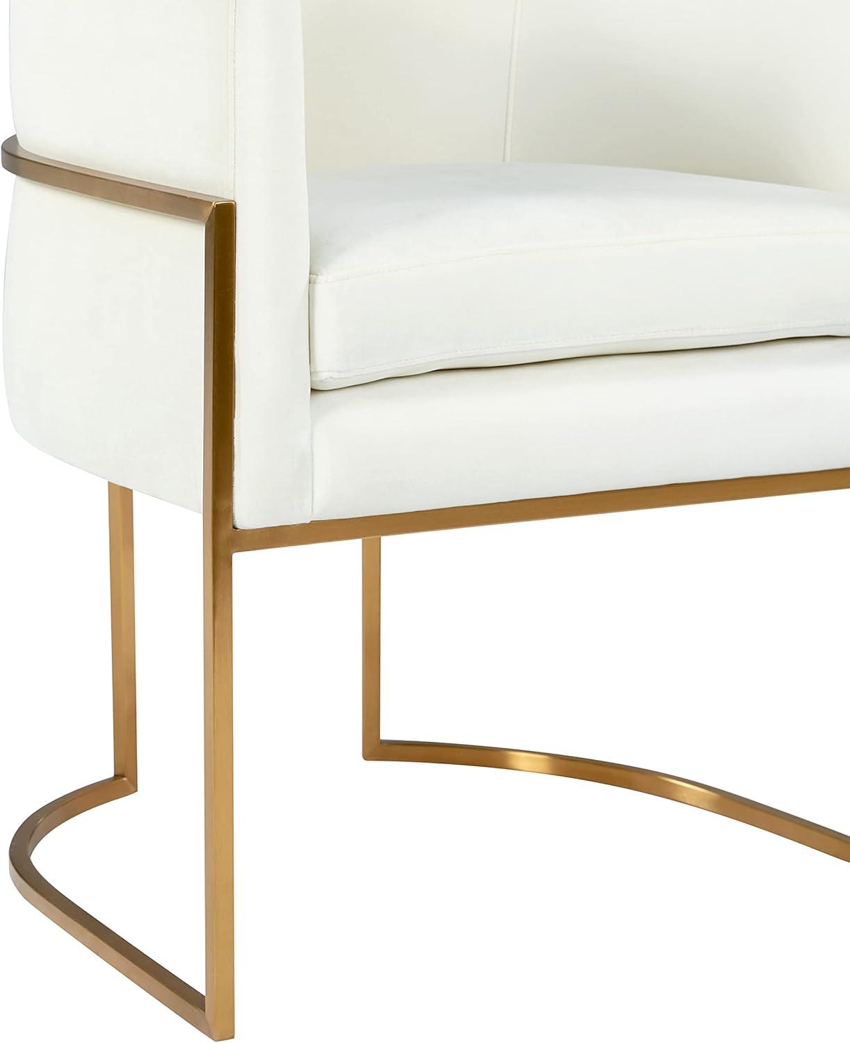 TOV Furniture Giselle 19" Transitional Velvet Dining Chair in White