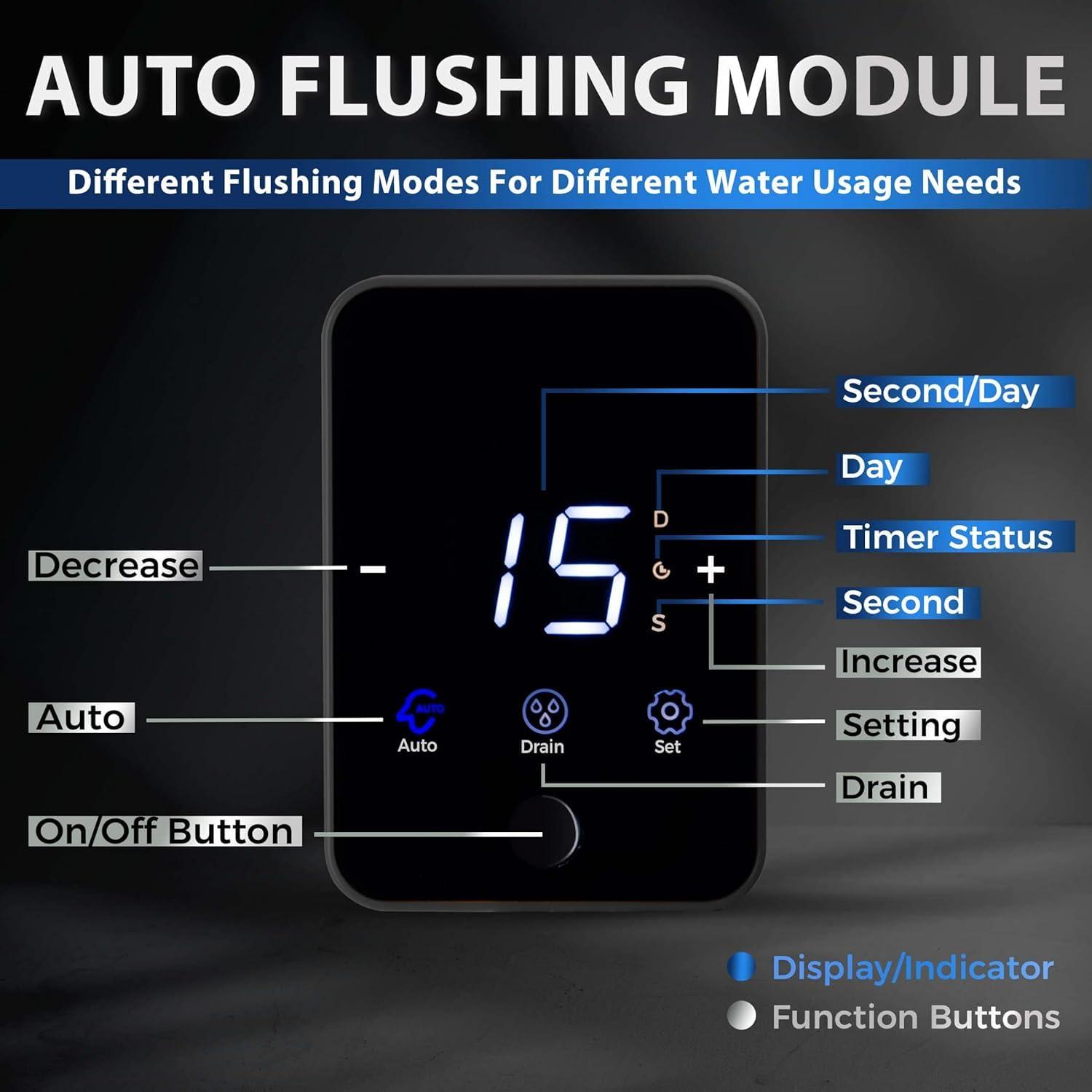 iSpring WSPARJ, NSF Certified, Spin-Down Sediment Water Filter, Upgraded Jumbo Size, Large Capacity, Reusable with Touch-Screen Auto Flushing Module, Brass Top Clear Housing, 50 Microns