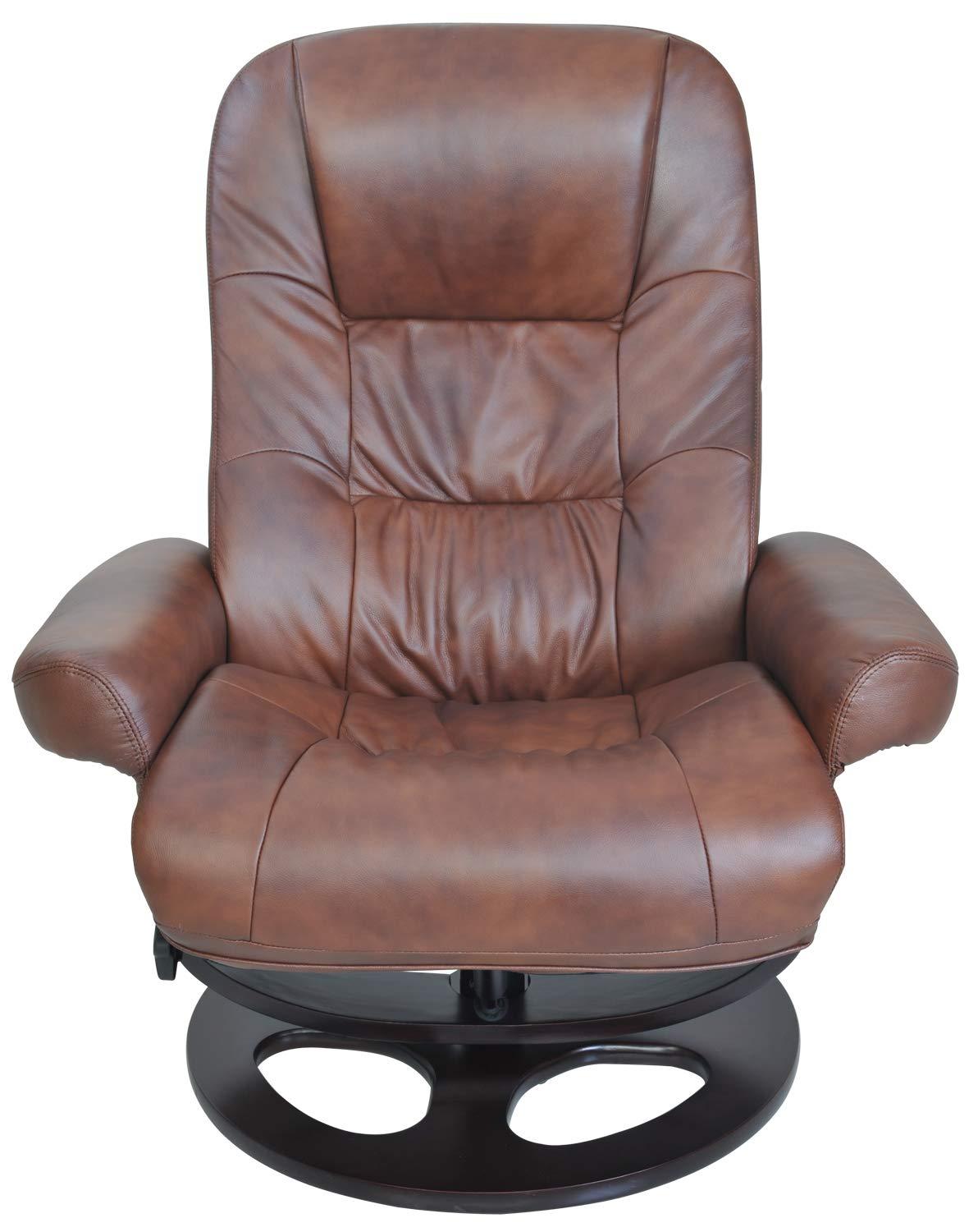 Barcalounger 15-8021 Jacque Swivel Pedestal Recliner w/Ottoman, Whiskey