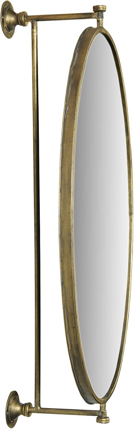 27" Metal Pivoting Oval Wall Mirror - Storied Home