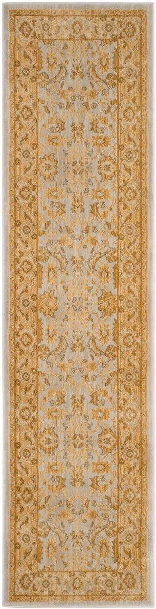 SAFAVIEH Austin Gaus Floral Bordered Area Rug, Light Blue/Gold, 8' x 11'