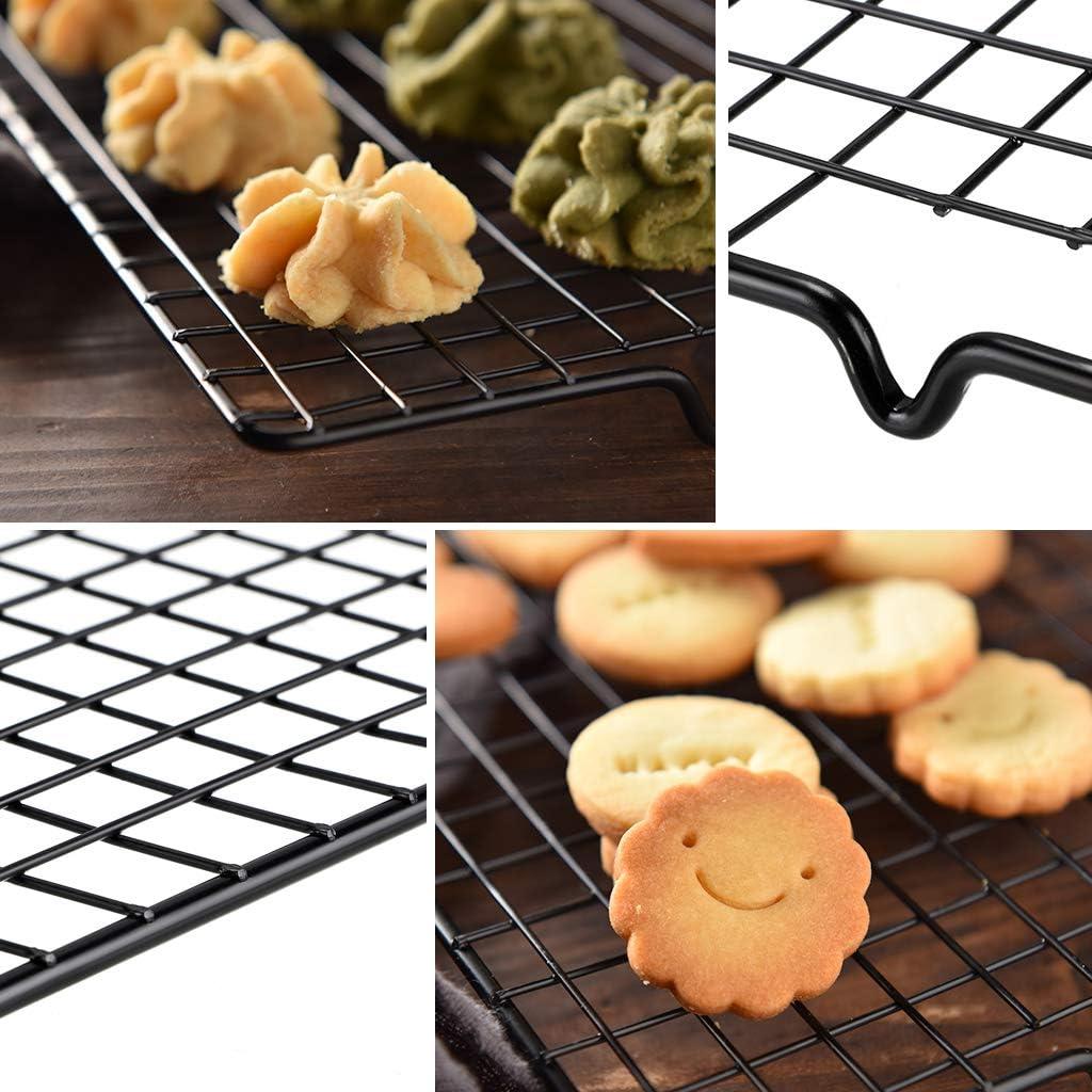 Set of 2 Black Nonstick Metal Wire Cooling Racks with Handles