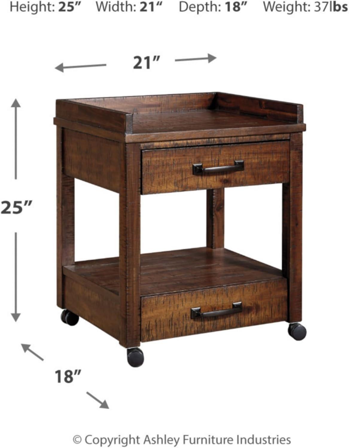 Baldridge Printer Stand Rustic Brown - Signature Design by Ashley: Office Cabinets with Storage, Wood Laminate