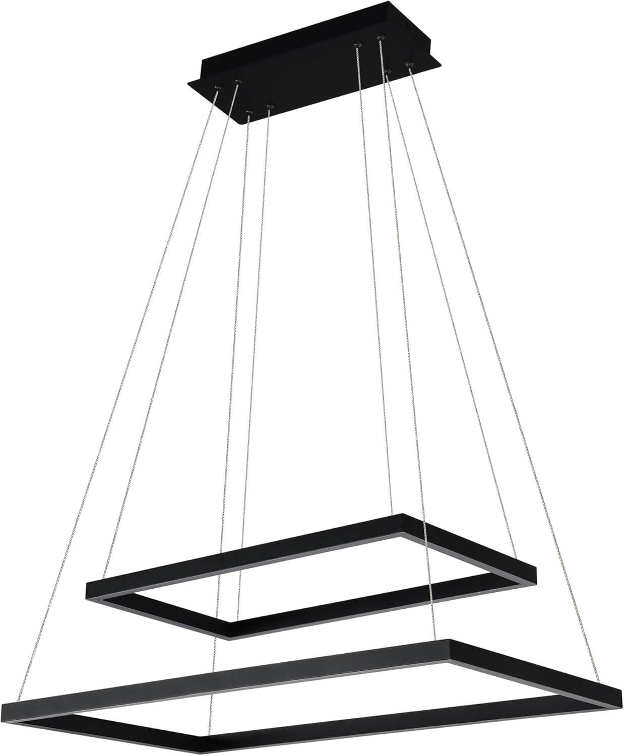 Atria Duo 29" Linear Integrated LED Pendant Height Adjustable ETL Certified Two-Tier Chandelier