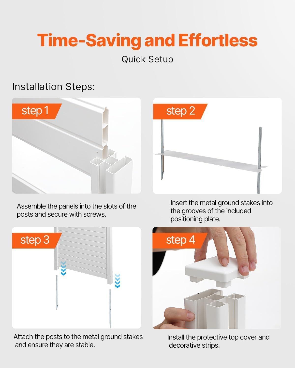 VEVOR 4 ft. H x 4 ft. W Outdoor Privacy Screens 2 Panels