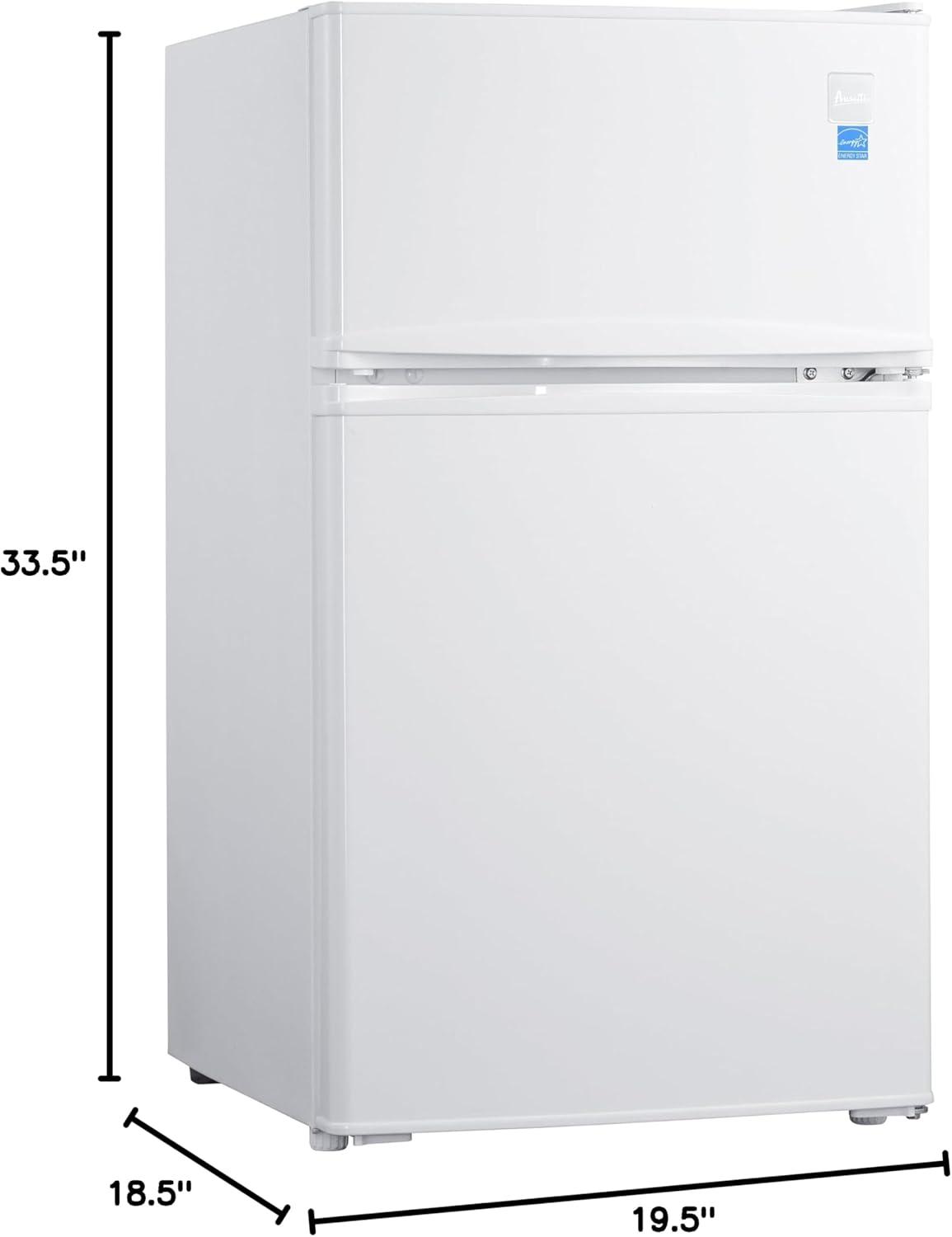 White 3.1 Cu. Ft. Compact Smart Refrigerator with Glass Shelves