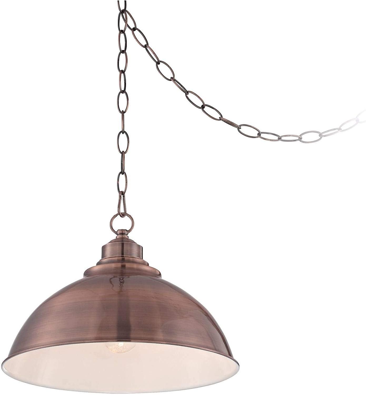 Franklin Iron Works Southton Copper Swag Pendant Light 13 1/4" Wide Industrial Rustic Dome Shade for Dining Room House Foyer Kitchen Island Entryway