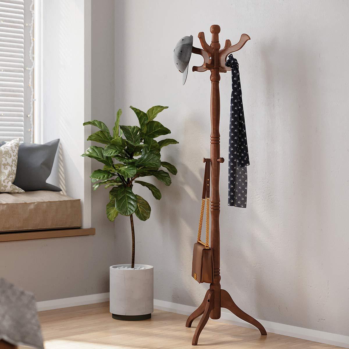 Red Barrel Studio® Coat Rack Free Standing With 11 Hooks