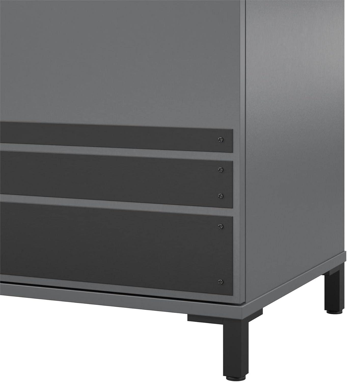 Shelby Gray Lockable Freestanding Cabinet with Adjustable Shelving