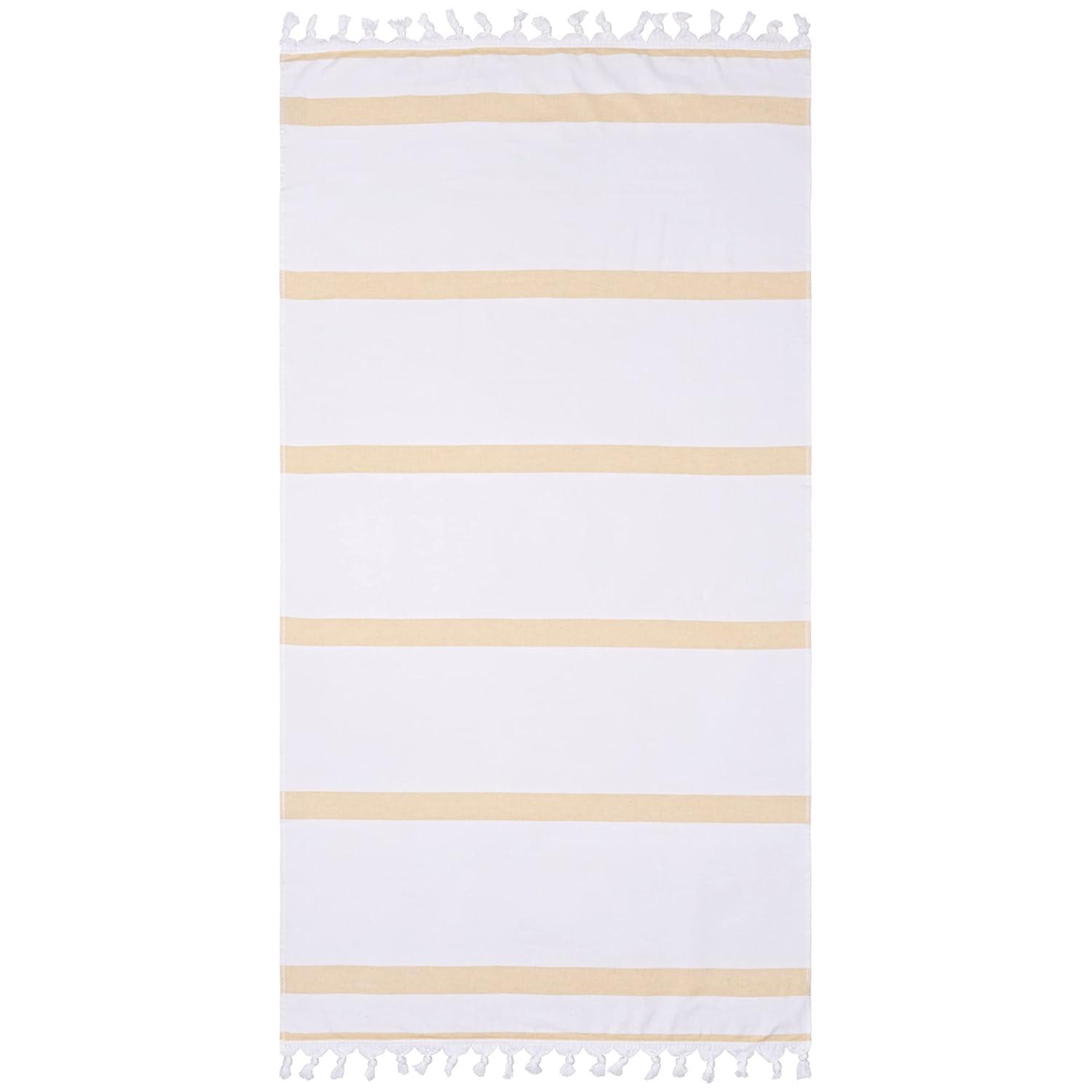 Impressions Ula Stripe Fouta Beach Towel with Tassels
