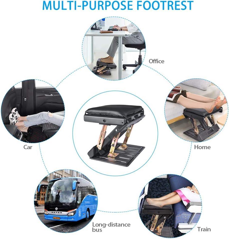 Foot Rest for Under Desk at Work 4-Level Height Adjustable, Ergonomic Foldable Footrest for Office, Gaming,Computer, Soft & Removable Pad Desk Foot Stool Suitable for All Seasons