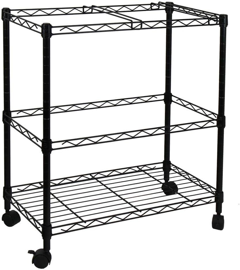 Oceanstar Portable 2-Tier Metal Rolling File Cart