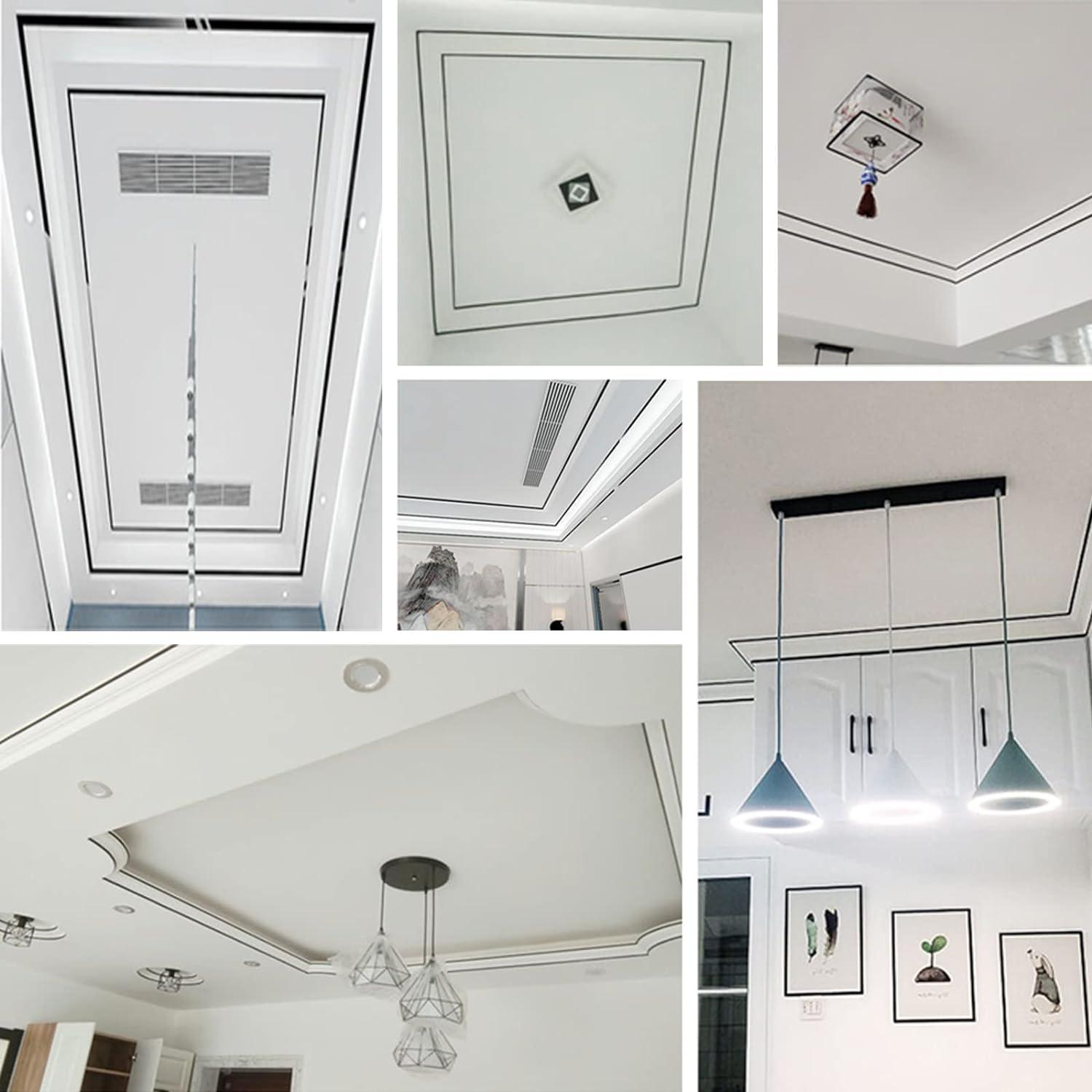 Stainless Steel Wall Molding Trim Peel and Stick, Flexible Self-Adhesive Metal Trim for Ceiling, Mirror Frame and More, Mirror-Like Finish Metallized Silver