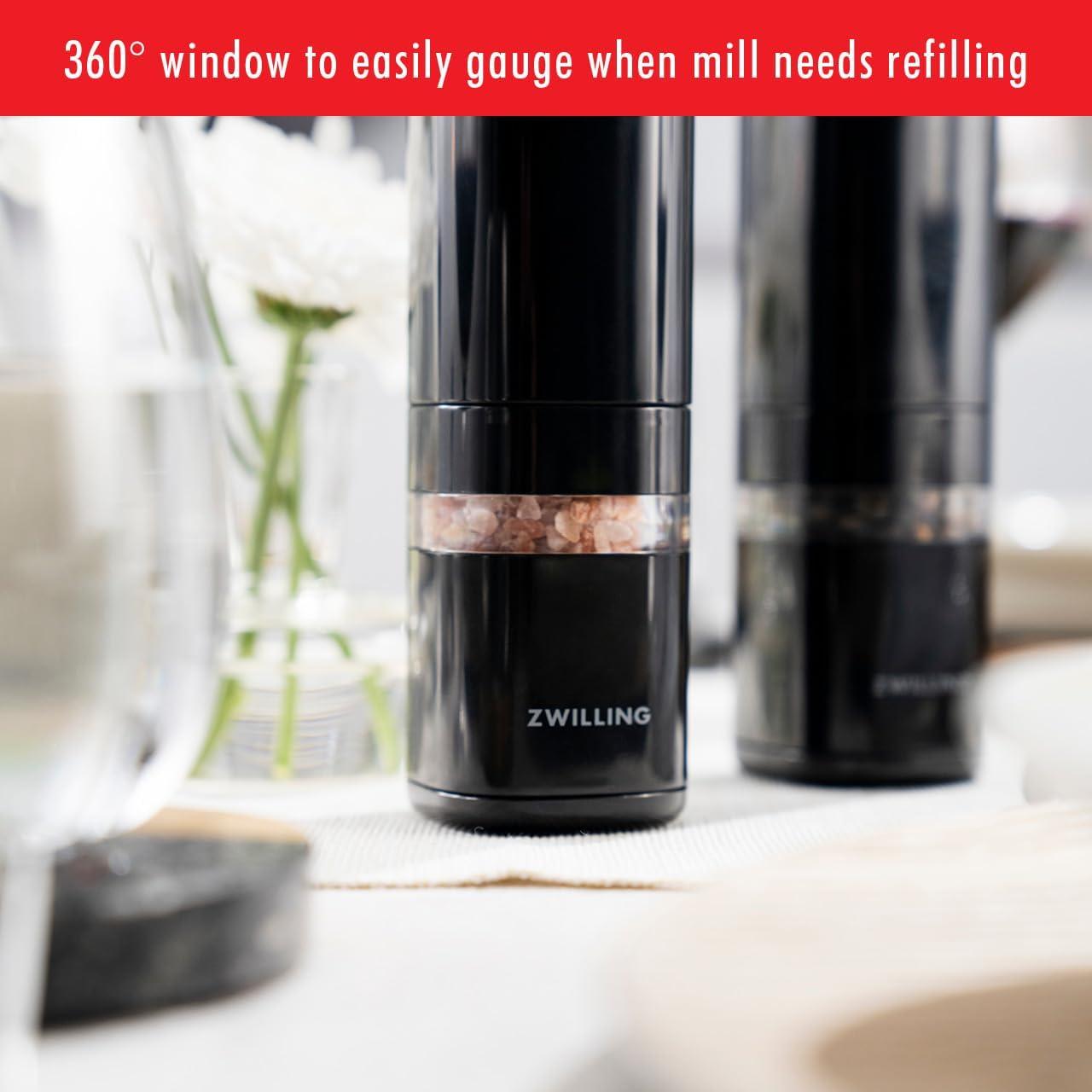 Black Matte Electric Salt and Pepper Mill with Ceramic Grinder