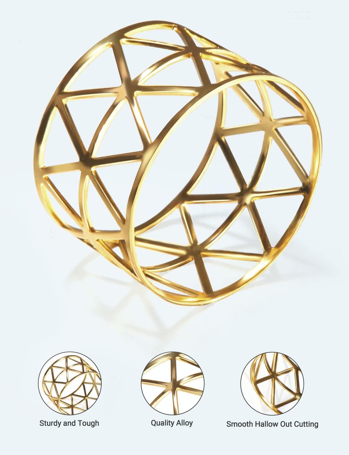 12PCS – Napkin Rings, Gold Napkin Rings Set of 12, Holiday Napkin Holders for Dining, Anniversary, Birthday, Christmas, Easter, Fall, Halloween, Thanksgiving, Party of Table Setting