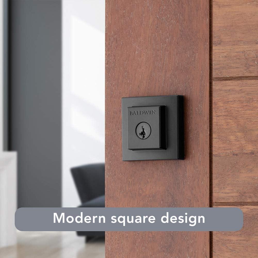 Matte Black Modern Square Single Cylinder Deadbolt