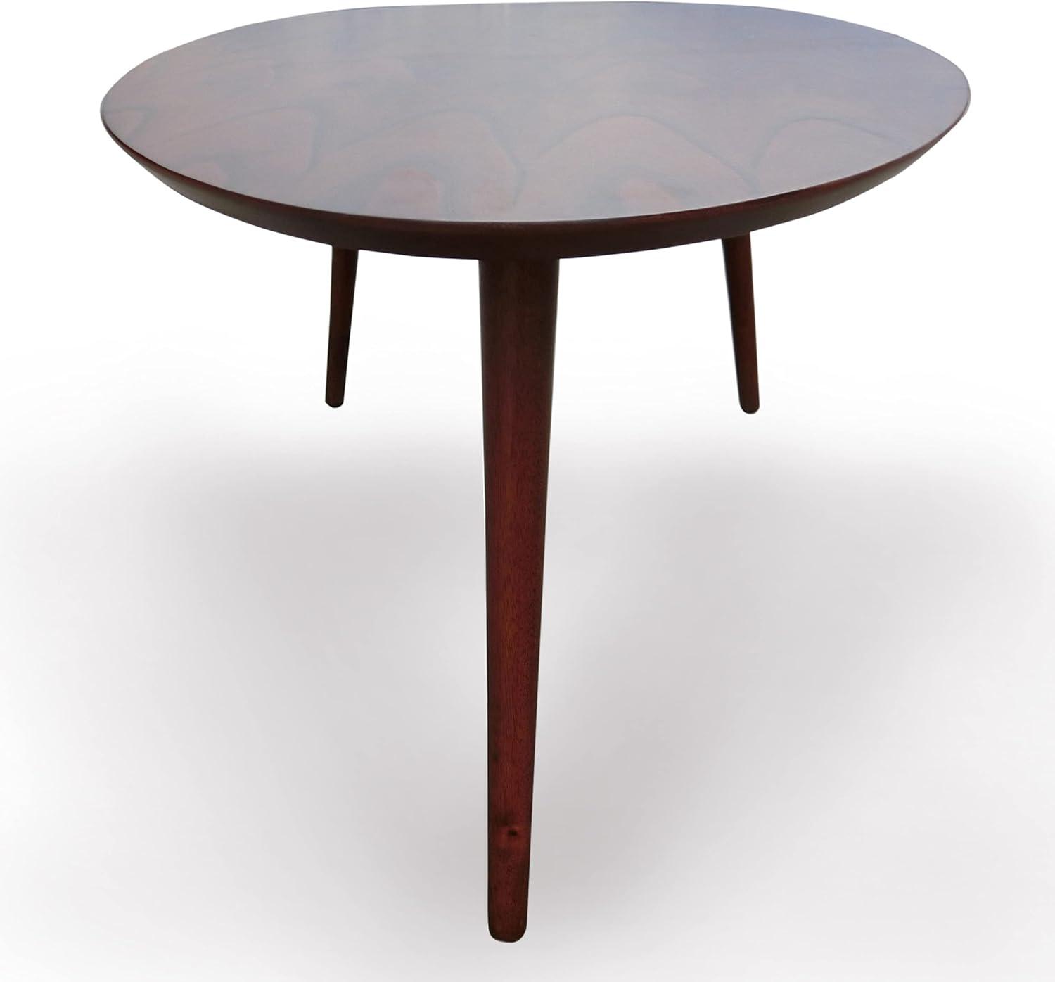 Mid-Century Modern Oval Walnut Wood Coffee Table, 48.5"