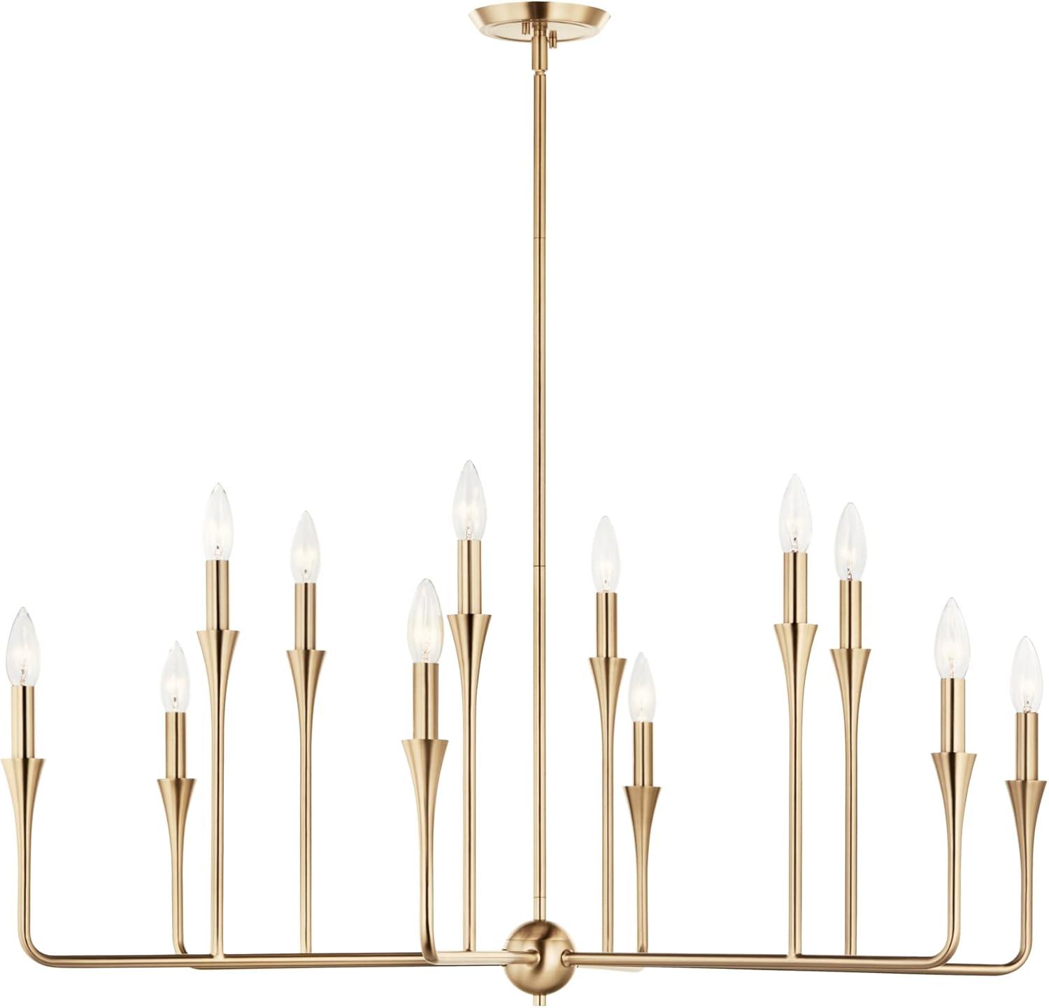 Champagne Bronze 12-Light Multi-Tier Chandelier with Tapered Accents