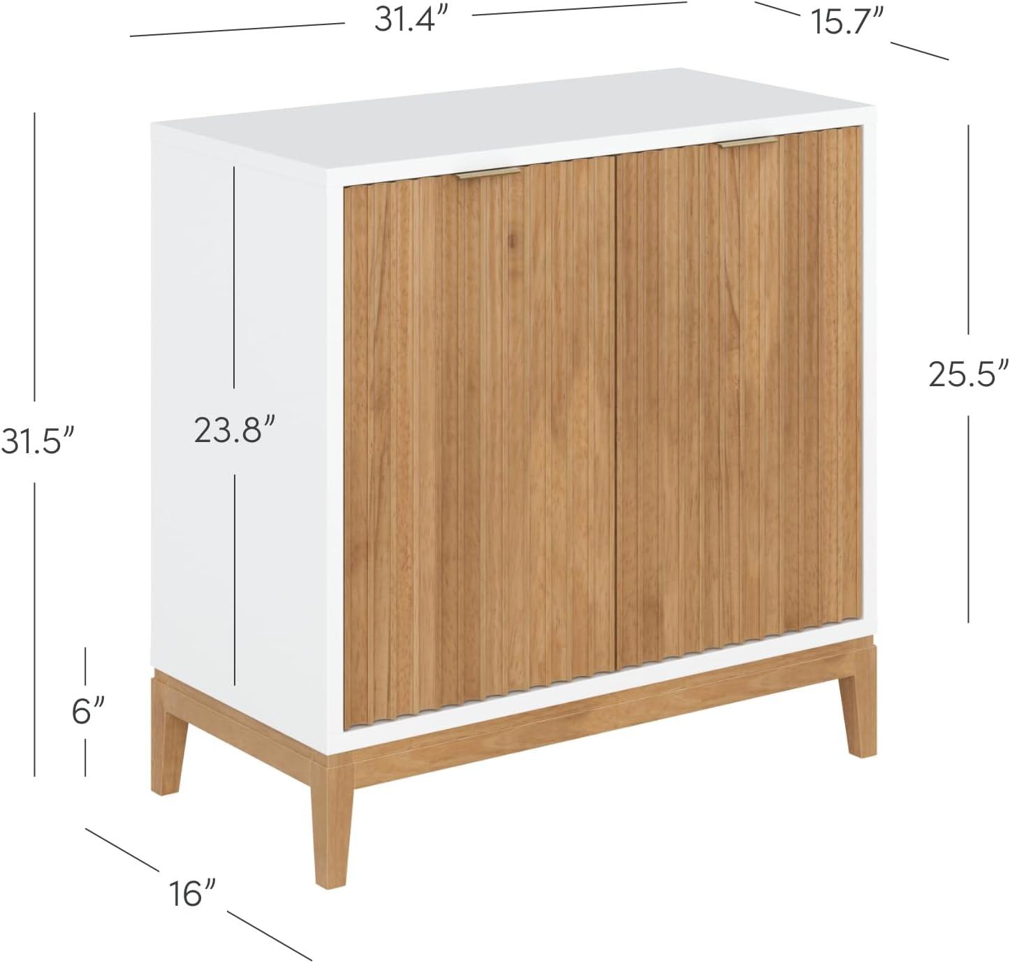 Nathan James Jasper Wood Fluted Console Table with Doors