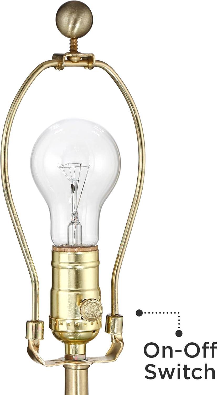 360 Lighting Gordy Modern Accent Table Lamps 20 1/2" High Set of 2 Ribbed Green Ceramic Oatmeal Fabric Drum Shade for Bedroom Living Room Nightstand