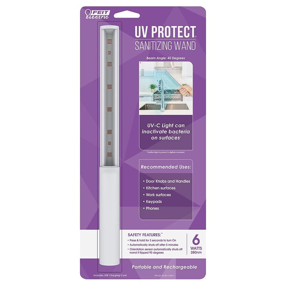 Feit Electric UVC/WAND/6W/LED 6-Watt Portable UV Disinfecting Sanitizing Wand UVC 270-280 nm Sterilizing Light