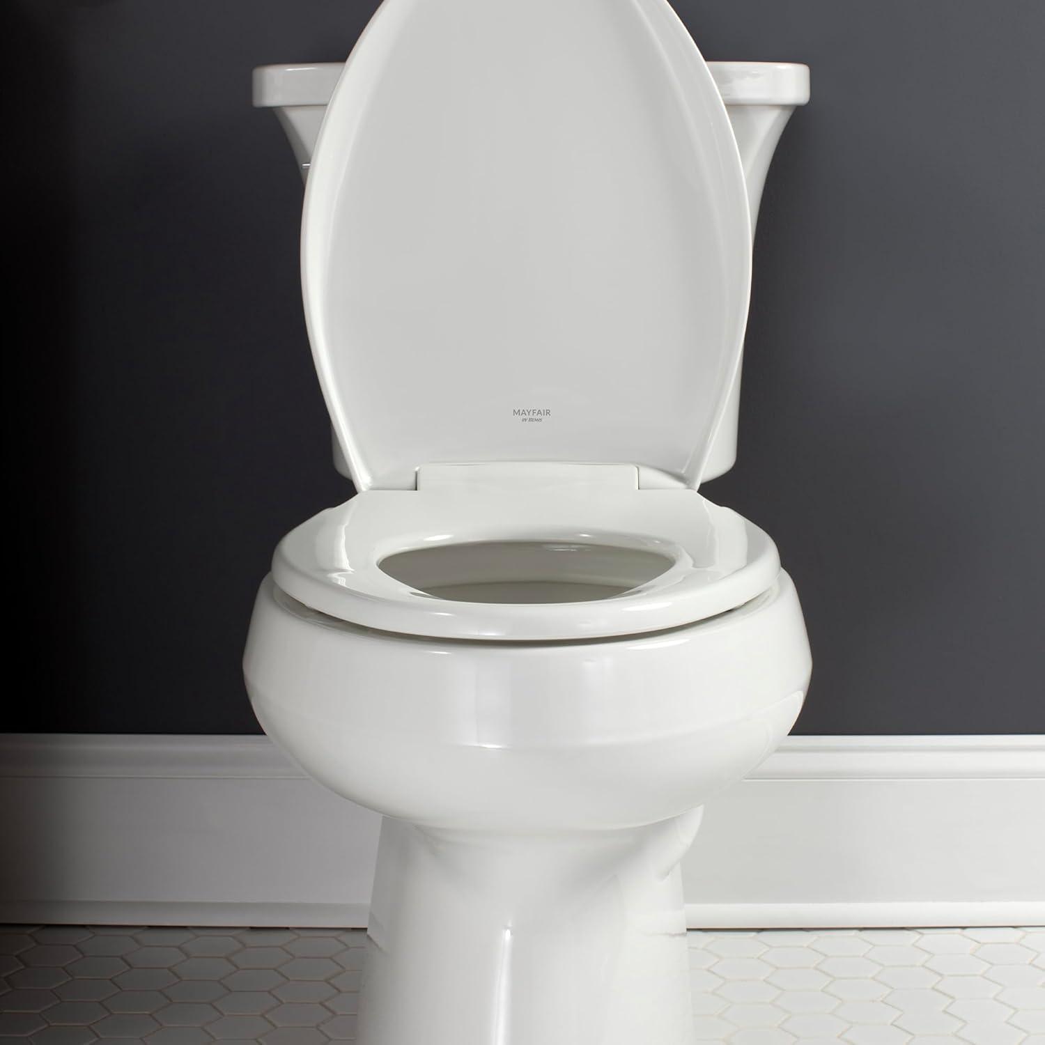 Mayfair by Bemis Affinity Soft Close Plastic Toilet Seat with Easy Cleaning and Never Loosens