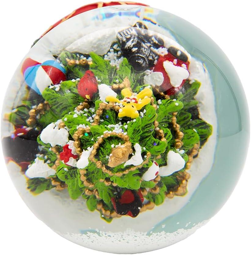 Festive Red and Green Musical Christmas Tree Water Globe